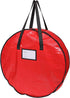 ProPik Christmas Wreath Storage Bag 24" - Heavy Duty Container with Tear Resistant Material, 24” X 8” (Red)