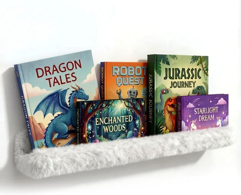 1PC Plush Bookshelf for Kids, Soft Hanging Book Display Shelf for Nursery