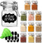 ComSaf Set of 12 Square Glass Spice Jars with Airtight Lids (4