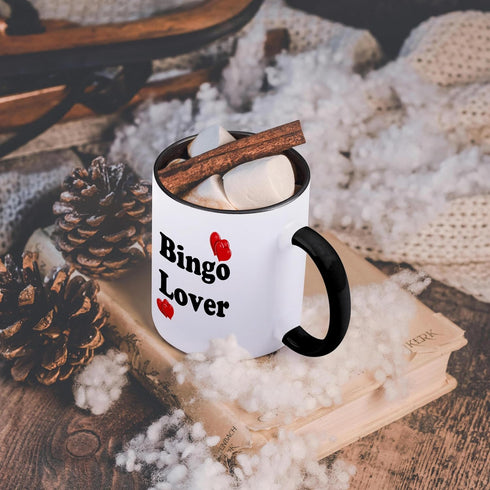 3dRose Bingo Lover Mug, Two Tone, Black, 11 oz