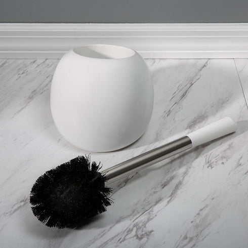 Set, (Pack 1), Bath Bliss Ceramic Dome Brush & Holder Decorative, Modern, Freestanding, Heavy Duty Cleaning