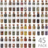 HOOMUU 45 Witchcraft Supplies Herbs - Bottles Dried Herbs Kit for Beginners - Altar Supplies Healing Herbal Natural