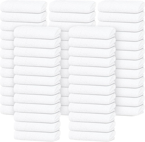 Tens Towels Pack of 60 Washcloths, 12 x 12 Inches, Lighter Weight,