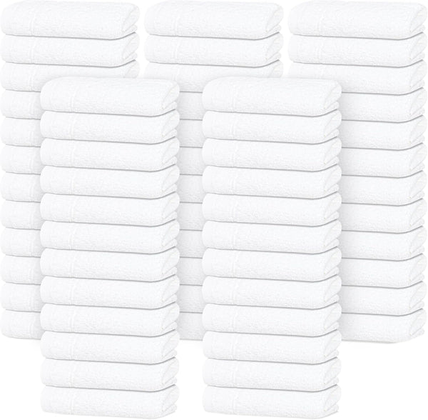 Tens Towels Pack of 60 Washcloths, 12 x 12 Inches, Lighter Weight,