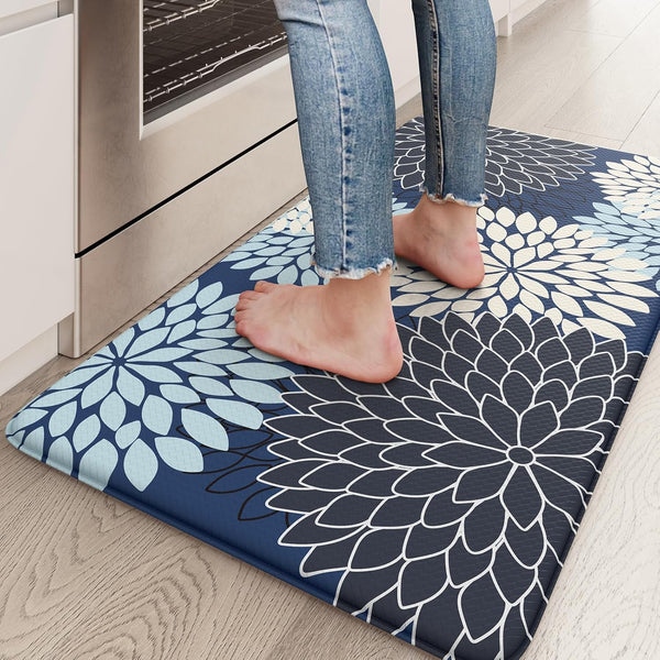 KIMODE Anti Fatigue Kitchen Mat, 17.3"x29" Non-Slip Waterproof Padded Floor Mat for Laundry and Office