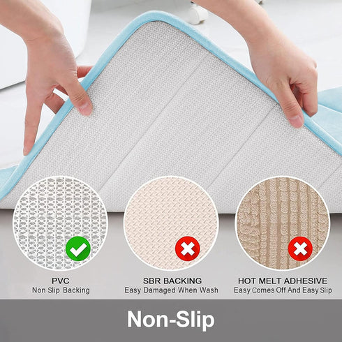 Buganda Memory Foam Bath Mat Rug 47" x 17" Ultra Soft Non-Slip Water Absorbent Machine Washable for Bathroom