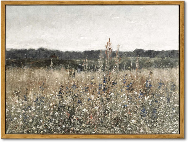 InSimSea Vintage Decor Framed Canvas Wall Art, Classical Oil Painting Prints, 12"x16" for Home Room Bathroom