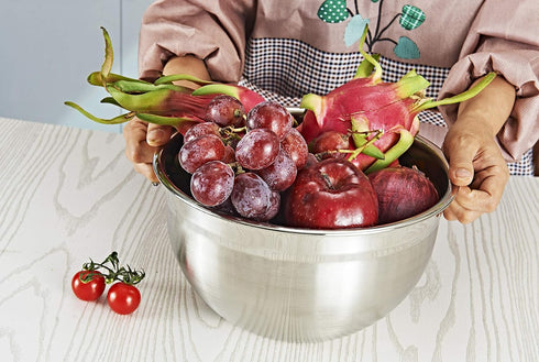 Stainless Steel Mixing Bowl - 5 Quart Metal Kitchen Aid Mixing Bowl for Baking, Cooking, and Food Storage