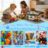 Blissleaf 6 Pack Extra Large Clear Toy Storage Bag with Name Tag,Waterproof PVC Toy Organizer Bags with Zipper & Manual