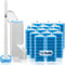 Disposable Toilet Brush and Holder Set - 1 Toilet Bowl Wand, 1 Caddy, 112 Refills for Deep Bathroom Scrub, 1 Pack