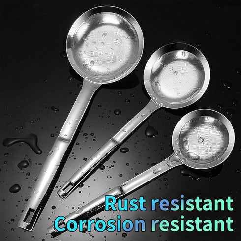 TBWHL Multi-functional Hot Pot Fat Skimmer Spoon – Stainless Steel Fine Mesh Food Strainer for Skimming Grease, DIA 4.4"