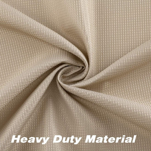 Valea Home Waffle Woven Textured Valance Curtains for Bathroom - Water Repellent Window Covering Short Curtain, Taupe,