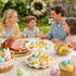 2 24 Countertop Tier Ceramic Easter Deviled Egg Platter Hole Deviled Egg Tray Container, Detachable Eggs Holder Tower