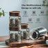 MOLADRI 26 oz/850 ml -4 Pack Clear Glass Storage Canister with Airtight Wooden Lid, Small Overnight Oats Containers