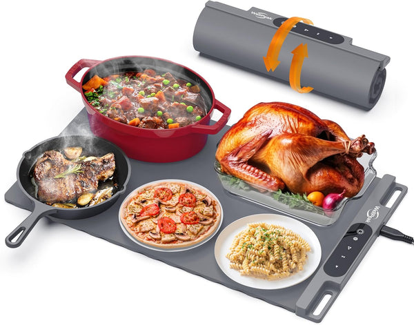 Electric Warming Mat for Food - Full Surface Fast Heating Silicone Tray