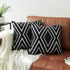Set of 2 Black Pillow Covers 18 x 18 inches, Boho Aztec Polyester Blend Square Decorative Throw Pillow Covers