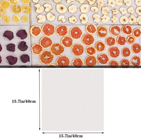 5 Pieces Square Silicone Dehydrator Sheets - 15.7" x 15.7" Non-Stick Fruit Dehydrator Mats for Baking