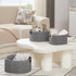 Vagusicc Set of 3 Wicker Storage Baskets - Hand-woven Round Large Baskets for Organizing, Grey Storage Decor