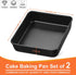 Herogo 8 x 8 Baking Pan Set of 2, Non-Stick Square Cake Pan for Oven, Stainless Steel Black Lasagna Brownies Casseroles Cakes Pan, Non Toxic & Durable by Herogo