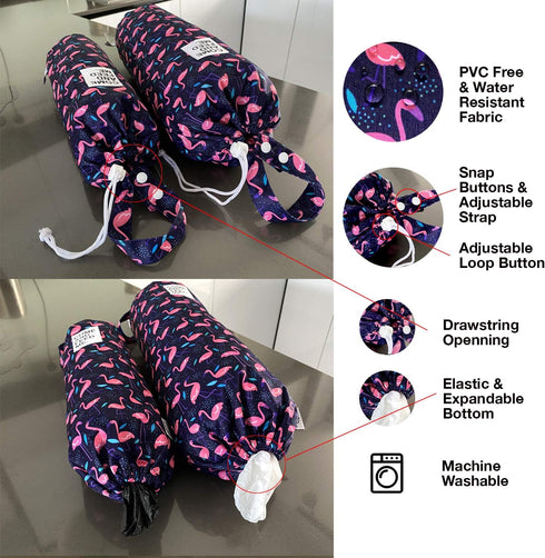 2pcs Waterproof Plastic Grocery Trash Bag Holder Shopping Carrier Holder Organizer Kitchen Storage Bag Dispenser