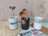 Stoneware Coffee Spoon Holder for Coffee Bar, Upright Teaspoon Holder Jar for Coffee Stirrers and Small Utensils