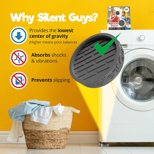 Silent Guys Anti Vibration Pads for Washing Machine, Rubber Vibration Pad Isolation Pads