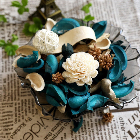 Qingbei Rina Summer Potpourri, Ocean Scent Dried Flower, Blue Decorative Bowl Vase Filler, Home Fragrance Sachet