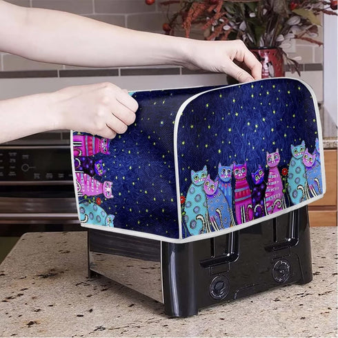 Colorful Cats Pattern Toaster Cover 2 Slice Small Appliance Covers Organizer Toaster Bag Bread Maker Cover Washable Toaster Oven Cover, S by Xoenoiee