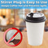 7 200 Pack. Cafe Grade, BPA Free In. Coffee Stoppers Recyclable Black Plug + Stirrer Paddle Perfect for Stirring a Hot