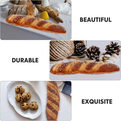 STOBOK Simulated Artificial Bread Prop: Fake French Loaf Adornment for Table Photo, Indoor Decoration Display
