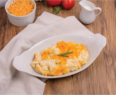 HIC Kitchen Oval Au Gratin Baking Dish Set - Fine White Porcelain, 10-Inch, Set of 4