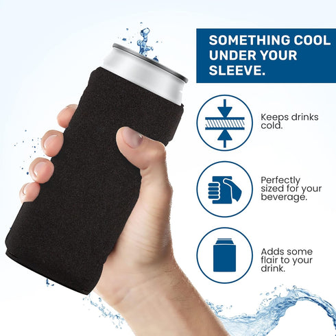 QualityPerfection Slim Can Cooler Sleeves, 6 Units Insulated Neoprene for 12 oz Tall Skinny Beverage