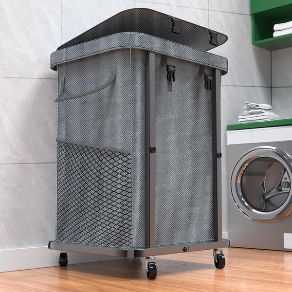 40 Gal(150L) High Grade Large Laundry Basket with Wheels, Rolling Laundry Hamper,