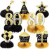 Outus 8 Pcs 80th Birthday Table Decorations, Black Gold Honeycomb Centerpieces for 80 Years Anniversary
