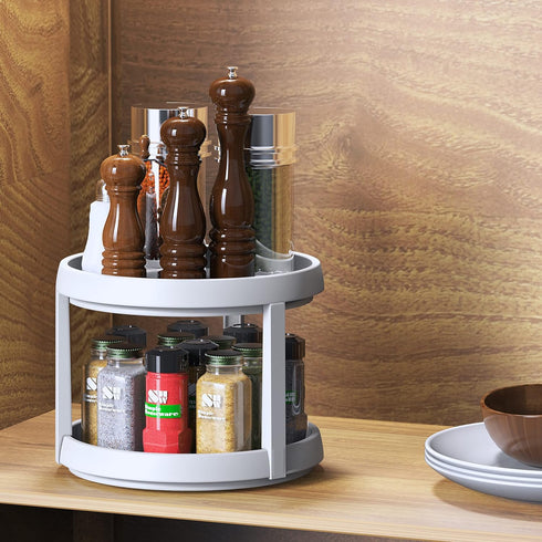Simple Houseware 2 Tier Turntable Lazy Susan Spice Organizer