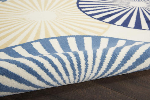 Nourison Grafix Geometric White Area Rug 3'9" x 5'9" - Easy Cleaning, Non-Shedding for Bedroom Living Room