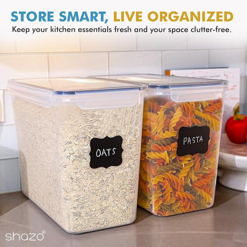 2 (11L 372 oz) Shazo PC | Flour Sugar Storage Containers with Easy Carry Handle - Plastic Extra Large Food Storage