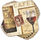 Pimpernel French Cellar Coasters - Set of 6 Rustic Wine Labels Cork-Backed Drink Coasters for Home Decor