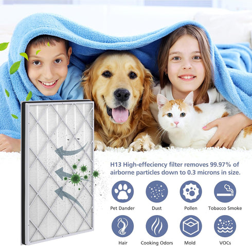 HE601 H13 True HEPA Replacement Filter for Shark Air Purifier 6 (HE601 & HE602) - 1 Pack