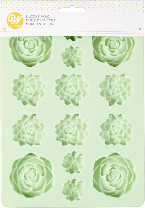 Wilton Silicone Succulents Candy Mould, Mint Color, 14 Holes