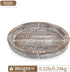 Set 2 Counter Hanobe Rustic Wooden Serving Tray of Round Wood Butler Decorative Tray Whitewash Centerpiece Candle