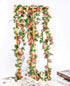 Miracliy 9Pcs 74FT Flower Garland, Artificial Rose Arch Vines for Wedding, Garden Tea Party Decoration