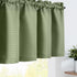 Waffle-Weave Textured Valance for Kitchen - Waterproof Window Curtains (60-inch x 18-inch, Sage, One Panel)