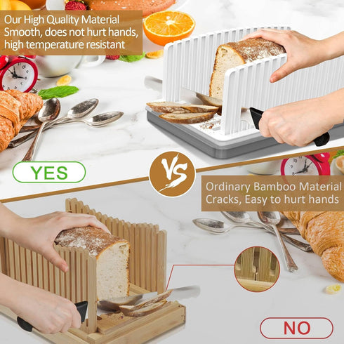 Kiss Core New Upgrade Bread Slicer for Homemade Bread, Bread Slicing Guide Adjustable Width, Foldable and Compact