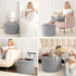 17 14, Hansleep Round Stuffed Pouf Ottoman x Foam Filled Faux Fur Ottoman Foot Rest for Chair with Washable Cover, Foot