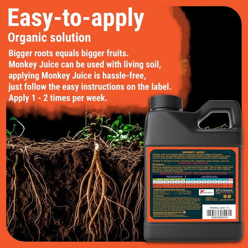 500mL Cronk Nutrients Monkey Juice Bacillus Root Inoculant Organic Solution to Increase Your Plants Health Root Mass