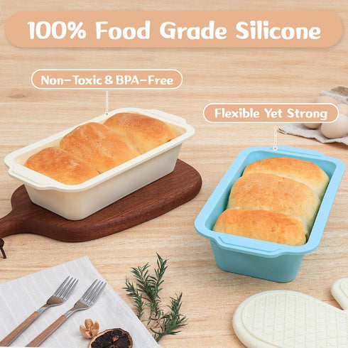 9.5 5 Inch Nonstick Silicone Bread Loaf Pan: x Bread Pan for Homemade Rye with Metal Frame - Loaf Mold for Baking Oven