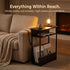 Table,3-Tier Narrow Side Slim End Table with Storage Shelf,Modern Sofa Table Thin Side Table for Narrow and Small