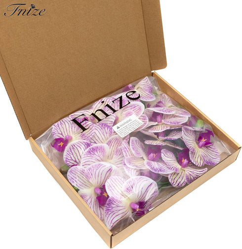 Fnize Faux Orchid Stems, 2pcs Artificial Flowers Phalaenopsis 38 Inch with Real Touch Latex