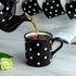 City to Cottage Handmade Extra Large Black and White Polka Dot Ceramic Mug, 17.5oz/500ml | Unique Pottery Gift for Tea